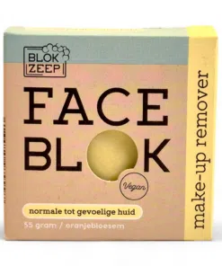 Blokzeep Make-Up-Entferner normale & empfindliche Haut 55g, Feste Seife, Orangenblütenduft