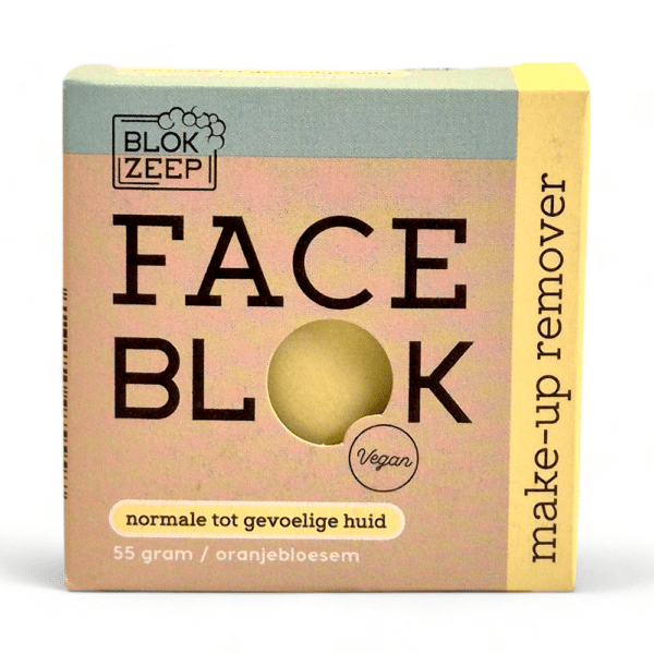 Blokzeep Make-Up-Entferner normale & empfindliche Haut 55g, Feste Seife, Orangenblütenduft