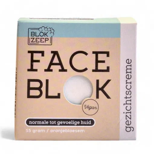 Blokzeep Gesichtscreme für normale & empfindliche Haut 55g, Feste Creme, Orangenblütenduft