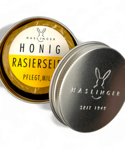 Haslinger Rasierseife Honig 60g, In der Dose