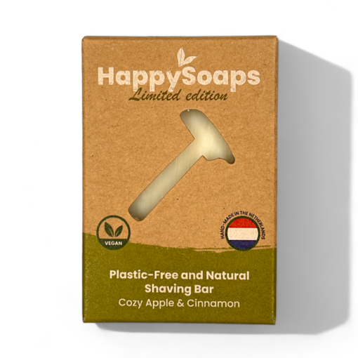 HappySoaps Happy Shaving Bar Cozy Apple & Cinnamon 80g, Limited Edition