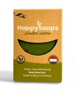 HappySoaps Body Wash Bar Apple and Spicy Cinnamon 100g