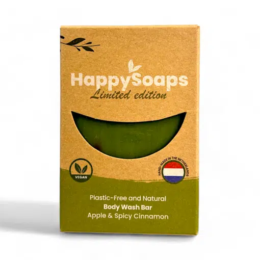 HappySoaps Body Wash Bar Apple and Spicy Cinnamon 100g